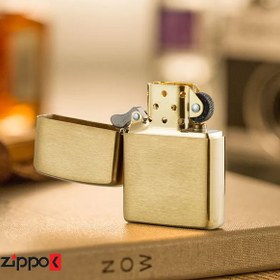 تصویر فندک زیپو مدل Zippo Brush finish brass کد 204 Zippo Brush finish brass Lighter