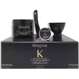 تصویر پکیج خاویار کراستاس مدل کرونولوژیست Kerastase Paris Chronologiste Rituel D'Exception Regenerant Set Nourish Hair