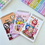 تصویر دفترچه فانتزی طرح دار فنری طرح لبوبو 