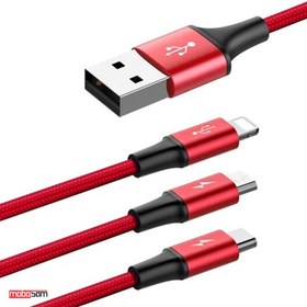 تصویر کابل تبدیل USB به microUSB / USB-C / لایتنینگ باسئوس مدل CAMLT-SU09 طول 1.2 متر Baseus CAMLT-SU09 USB To USB-C/microUSB/ Lightning Cable 1.2m