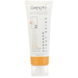 تصویر کرم ضد آفتاب ژنوبایوتیک 2 پوست چرب بژ روشن SPF50 Sun Gen 2 Sunscreen Cream SPF50 For Oily Skin GenoBiotic