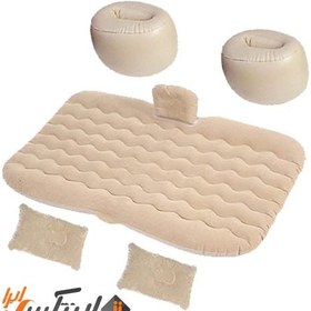 تصویر تشک داخل ماشین طبی شیاردار car air bed کرم car air bed Beige A082