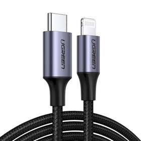 تصویر کابل 1 متری تبدیل USB-C به لایتنینگ یوگرین مدل US304 Ugreen US304 USB-C to Lightening 1m Charging Data Cable