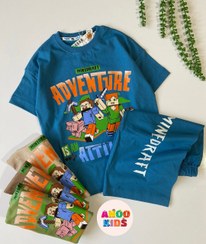 تصویر ست تیشرت و شلوارک پسرانه نخ پنبه مدل ماینکرافت 