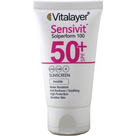 تصویر ضد آفتاب SPF50 بی رنگ SENSIVIT ویتالیر مناسب پوست حساس ا Vitalayer Sensivit Sunscreen Cream For Sensitive Skin SPF50 40 ml Vitalayer Sensivit Sunscreen Cream For Sensitive Skin SPF50 40 ml