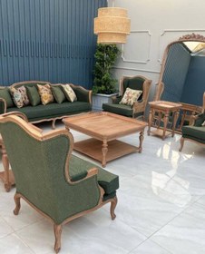 تصویر مبل کلاسیک فرانسوی ستونی ۷ نفره 