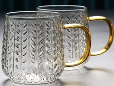 تصویر ماگ پیرکس دسته عسلی طرح گندم magpyrex 