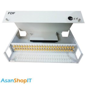 تصویر پچ پنل فیبر نوری رکمونت 48 پورت FC همراه با کاست و آداپتور دک DEK 48 Port FC Optic Fiber Patch Panel with Cassette and Adapter