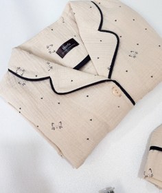 تصویر 047 - ست بلوز آستین کوتاه و شلوارک موسلین زنانه مدل Cat - سایز 