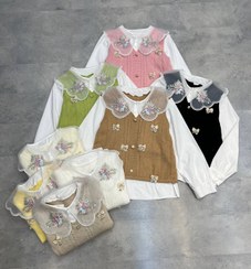 تصویر بافت پینترستی طرح دو تیکه - قهوه ای 