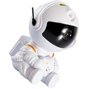 تصویر پروژکتور کهکشانی فضانورد نشسته Starry Sky Projector LED Astronaut Light Laser