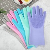 تصویر فروش عمده دستکش اسکاچ دار سیلیکونی ا دستکش ظرفشویی دستکش اسکاچ دار سیلیکونی ا دستکش ظرفشویی