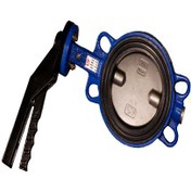 تصویر شیر پروانه ای اهرمی 5 اینچ PN16 دیسک استیل میراب WAFER BUTTERFLY VALVE 5" PN16 GGG40 MIRAB