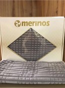 تصویر پتو سه تکه مدرن خطی دو رنگ خاکستری برند merinos Gray Double Modernline 3 Piece Bedspread