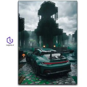 تصویر تابلو عقب پورشه GT3 green 