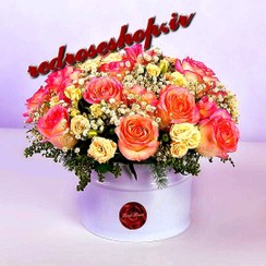 تصویر باکس گل رز لب ماتیکی هلندی کد۹۰۵ pink roses gift box