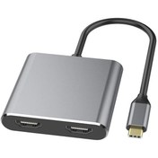 تصویر تبدیل USB-C به HDMI و USB 3.0 کی نت مدل K-COUC2HDU3 