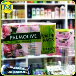 تصویر صابون پالمولیو عربستانی بسته شش تایی با رایحه شیر و گل رز (1020 گرم) palmolive soap 