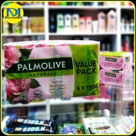 تصویر صابون پالمولیو عربستانی بسته شش تایی با رایحه شیر و گل رز (1020 گرم) palmolive soap 