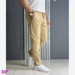 تصویر شلوار مردانه لنین رنگ کرم کد 999 