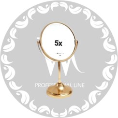 تصویر آینه رومیزی آرایشی پایه دار استیل دو رو ذره بینی متوسط 