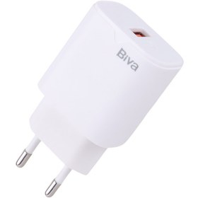 تصویر کلگی فست شارژ Biva HC-04Q 3A QC3.0 PD 18W Biva HC-04Q 3A QC3.0 PD 18W Fast Wall Charger