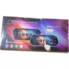 تصویر مانیتور آیینه ی 7 اینج تمام لمس دما سنج دار monitor Full touch mirror with thermometer with