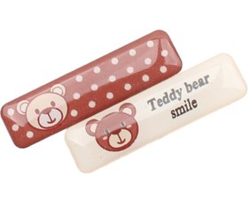 تصویر گل سر انبری خرس تدی (2 عددی) 