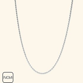 تصویر گردنبند نقره مدل توپ و طنابی 