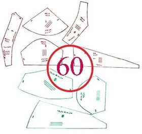 تصویر الگوی سوتین سایز 60 