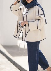 تصویر مانتو لینن کد ۰۰۴ - کرم استخوانی 