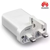 تصویر آداپتوراصلی هوآوی ساخت بریتانیا، سه پین، 10 وات، 4.5 آمپر، با قابلیت شارژ سریع 
