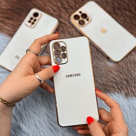 تصویر قاب گوشی سامسونگ ژله ای مای کیس طرح Gold Line دور طلایی محافظ لنز دار سفید Galaxy A52 / A52S / A30 / A20 / A31 / A34 / A14 / A20S / A33 / A54 / A51 / A32 4G / A23 / A71 / A73 / A72 / A13 4G / A53 / A22 4G / A10S / A11 / A21S / A12 / A04S / A04E / A04 / S23 Ultra / S21 FE / S22 Ultra / S21 Ultra / S20 FE / M11 / M12 / M32 4G / M13 5G / M52 5G / Note 20 Ultra کد 49416 