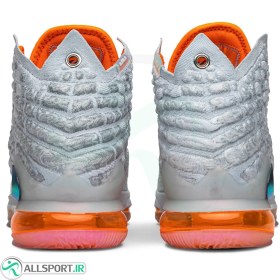 تصویر کفش بسکتبال زنانه نایک طرح اصلی Nike Lebron 17 Grey Orenge 