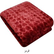 تصویر پتو نرمینه مدل نگین یکنفره گلبرجسته قلبی کد7 