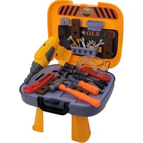 تصویر ست اسباب بازی جعبه ابزار مدل دریل باطری خور کد 367787 ا Toy set, tool box, battery-powered drill, code 367787 Toy set, tool box, battery-powered drill, code 367787
