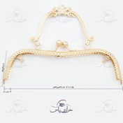 تصویر دهانه کمانی دسته دار طلایی دوختنی 21 سانت 