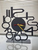 تصویر ساعت رومیزی مدرن فلزی با موتور تایوانی آرام گرد، رنگ کوره ای، قطر 30 