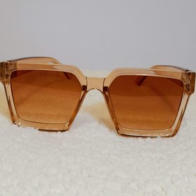 تصویر عینک کاراملی شفاف 