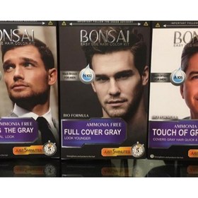 تصویر کیت رنگ مو‌ی بن سای( سری مردانه) اصلی سه شماره N102 - A102 - C105 - A105(جوگندمی) BONSAI MEN HAIR COLOR 100ML