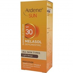 تصویر کرم ضد آفتاب ملاسولspf30 ضدلک بژ روشن آردن ARDENE حجم 50 میل 