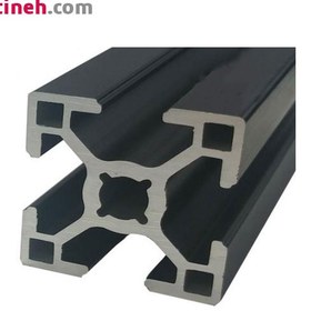 تصویر پروفیل صنعتی آلومینیومی 30*30 آنودایز مشکی سبک شیار 8mm Black Anodized 30x30mm Aluminium Extrusion T-Slot Profile, slot width 8mm, Light