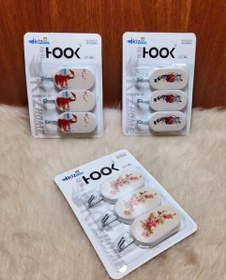 تصویر آویز چسبی هوک ۳ عددی 