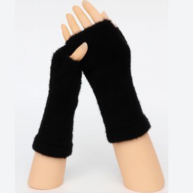 تصویر دستکش بافتنی مدل پرز بلند - صورتی - فری سایز 