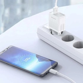 تصویر شارژر دیواری 18 وات مک دودو مدل CH-5750 به همراه کابل تبدیل USB-C 