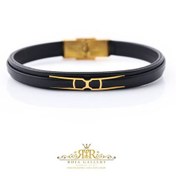 تصویر دستبند چرم و طلا مردانه - کد LB-70687 - 70682 