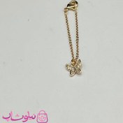 تصویر آویز ساعت زنانه ysx طرح پروانه طلایی کد 899 