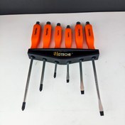 تصویر ست 6 عددی پیچ گوشتی ضربه ای فولادی مغناطیسی - برند اصلی Hoteche هوتچ (241108) 6Pcs Trox Screwdriver Set