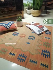 تصویر گلیم دستباف مدل قشقایی کد 13742 qashqai kilim