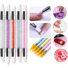 تصویر قلم سیلیکونی طراحی ناخن مخصوص پودر کروم Silicone pen for nail design . for chrome powder